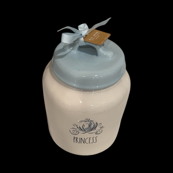 Rae Dunn Princess Canister with pumpkin carriage - Cream and Blue NWT - Picture 2 of 3